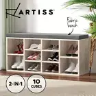 Artiss Shoe Rack Storage Cabinet Bench Organiser Wooden Shelf Cupboard Box Pine
