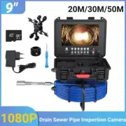 1080P Drain Sewer Pipe Pipeline Inspection Camera with 9 Inch LCD Monitor DVR