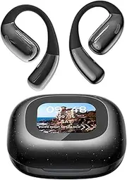 AI Language Translation Earbuds, Open Ear Earphones, LCD Touchscreen Bluetooth 5.3 Translator Earbuds, Real-time Translation for 142 Languages & Accents, for Business,Meeting,Travel