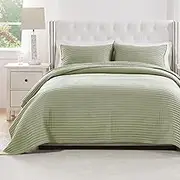 Greenland Home Textured Fashion Bedding Set, 3-Piece Full/Queen, Vineyard Sage