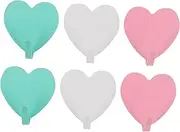 GANAZONO 6pcs Cute Heart Shaped Wall Hooks Adhesive Key Holders for Hanging Towels Hats and Decorative Items Easy Tool Installation Strong Adhesion Durability for Home Decor
