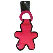 Scream Cross Ropes Tug Man Nylon Dog Toy Loud Pink