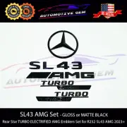 SL43 AMG TURBO ELECTRIFIED Rear Star Emblem Black Badge Set Mercedes R232 2022+