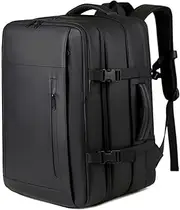 Cabin Bag - Spacious Compression Storage Bag, Hand Luggage Backpack, Secure flights Daypack | 45x30x7cm Stylish Expandable Travel Rucksack With Password Lock & Padded Shoulder Straps