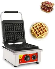 Commercial Belgian Waffle Maker Nonstick Electric Waffle Maker Machine Stainless Steel Temperature And Time Control For Fluffy Golden Waffles Suitable For Restaurant Snack Bar Family