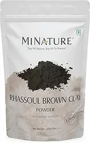 Rhassoul Brown Clay powder by mi nature | 227g(8oz) | Rhassoul clay | Ghassoul Clay |Face Mask,Cleansing,Detoxifying | Hair Mask, removes excess oil from Hair, conditioning |Exfoliant |Vegan