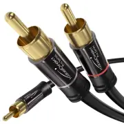 – Rca/Phono Y Cable – 6Ft Short – 1 to 2 Rca/Phono, Stereo Audio Cable (Coax, Ma