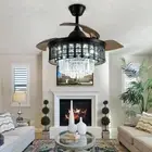 42" Reversible Ceiling Fan Crystal Chandelier Remote 6 Speed 3-Color LED Light