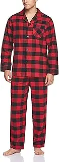 [CQR] Men's 100% Cotton Plaid Flannel Pajama Pants, Brushed Soft Lounge & Sleep PJ Bottoms with Pockets