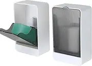 Bar Soap Holder Dish Shower 2 PCS Self Draining Soap Container with Lid, Wall Mounted Soap Box Tray for Bathroom Bathtub Sink, Waterproof White, Adhesive Include (White)