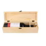 Single Bottle Wood Box Carrier Case for Collection Ornament