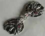 Dragon cloak clasp in silver metal sew on style cape closure