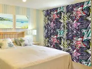 3D Color star 6 Blockout Photo Curtain Printing Curtains Drapes Fabric Window AU