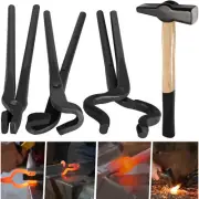 Knife Making Tongs Set & Blacksmith Hammer Assembled Bladesmith Forge Vise Tool