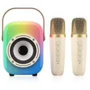 Mini Karaoke Machine for Kids: Portable Bluetooth Speaker Set with Two Wirele...