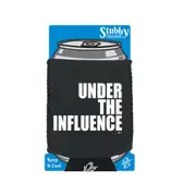 Under The Influence White - Funny Novelty Stubby Holder With Base
