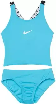 Nike Girl's Logo Tape Cross-Back Midkini Set Kids SZ M