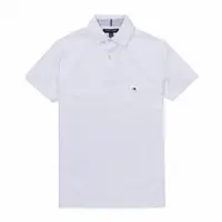 在飛比找PChome24h購物優惠-TOMMY 熱銷刺繡Logo短袖Polo衫-白色