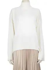 FW23 White Wool High Neck Knit Jumper