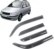 Auto Black Tinted Car Side Window Visor Guard Vent Awnings Shelter Rain Guard Door Ventvisor Compatible with Hyundai Matrix Lavita 2001-2008