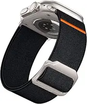 [Witzon] Elastic Sport Bands Compatible with Apple Watch Ultra 2 Band/Ultra Band 49mm, iWatch Series 9/8/7/6/5/4/3/2/1/SE 45mm/44mm/42mm Stretchy Nylon Solo Loop Wide Replacement Strap Men Women