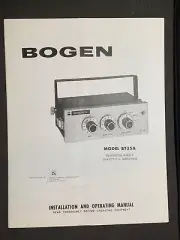 Bogen BT35A Owners Service Manual PA Amplifier Photocopy