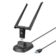 Simplecom NW811v3 AX5400 Tri-Band WiFi 6E USB Adapter with 2x 5dBi High Gain Antennas NW811V3
