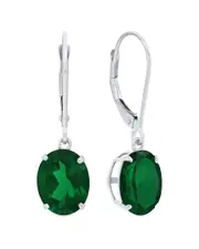 MaxColor 14K 4.00 ct. tw. Lab-Grown Emerald Dangle Earrings