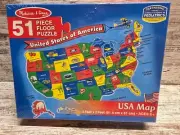 Melissa & Doug USA Map Floor Puzzle 51pcs new sealed