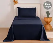 Daniel Brighton Kids Micro Luxe King Single Bed Sheet Set - Navy