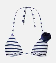 [Same] Same Rose 90s floral-appliqué bikini top AU 12 blue