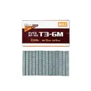 Max T3-6M 2000pcs 12mm x 6mm Staples for 6mm Staplers and 6mm Staple Guns