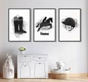 [Namly Design] Personalised Poster - Equestrian Art Set of 3