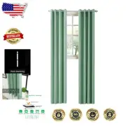 Noise-Reducing Sage Green Blackout Grommet Window Drapes - 108" L, 2 Pack