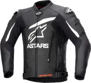 Alpinestars GP Plus V4 Motorcycle Leather Jacket, black-white, Size 58 for Men Black White