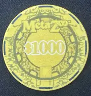 MetaZoo Kickstarter WPT Yellow $1000 Poker Chip RARE