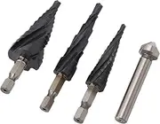 Step Drill Bit Spiral Flute Cobalt Set Metal Wood Plastic 1/4 Inch Shank M35 Efficient Drilling Applications