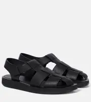 [The Row] The Row Fisherman leather sandals AU 7 black