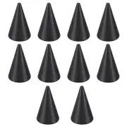 Wood Cone Ring Holder, 10 Pcs Finger Jewelry Display Stand, Black (40x25mm)