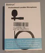 Bietrun 3.5mm Studio Lavalier Microphone Mic New In Box Vlog