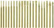 20pc Titanium Coated Diamond Burr Drill Bit Set Glass Ceramic Tile Rotary Tool