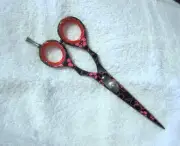 Hair Cutting Scissors Sheers Professional BLACK & PINK FLORAL 5.5 Inches SHARP!