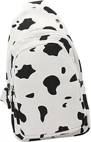 [Yardenfun] Lightweight Cow Print Crossbody Bag for Women Versatile Sling Chest Pouch for School Work Shopping Stylish and Durable Design for Daily Essentials