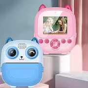 Instant Print Camera for Kids, 1080P 48MP HD Digital Video Cameras for Toddler, 2.4 Inch Screen, Thermal Printing, Christmas Birthday Gifts for Girls Boys (Pink)