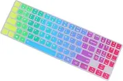 Tofficu Silicone Keyboard Protective Cover for Laptop Dustproof and Keyboard Protector Easy to Clean Rainbow Color