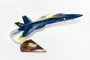 Blue Angels #6 F/A-18E Model, Navy, 1/40th (18") Scale, Mahogany