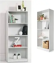 4 Tier Bookshelf White Display Storage Unit Photos Shelf Cabinet Home Organiser