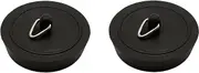 2 x fiXte Replacement Sink Plug Shower Bath Basin Rubber Black 45mm 1 3/4"