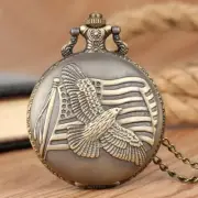 Steampunk Analog Quartz Pocket Watch Dove of Peace Fob Watches with Neck Chain