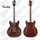 HAGSTROM HSBRJ JUSTIN YORK SIGNATURE SUPER VIKING GUITAR TRANS BROWN W/CASE-NEW